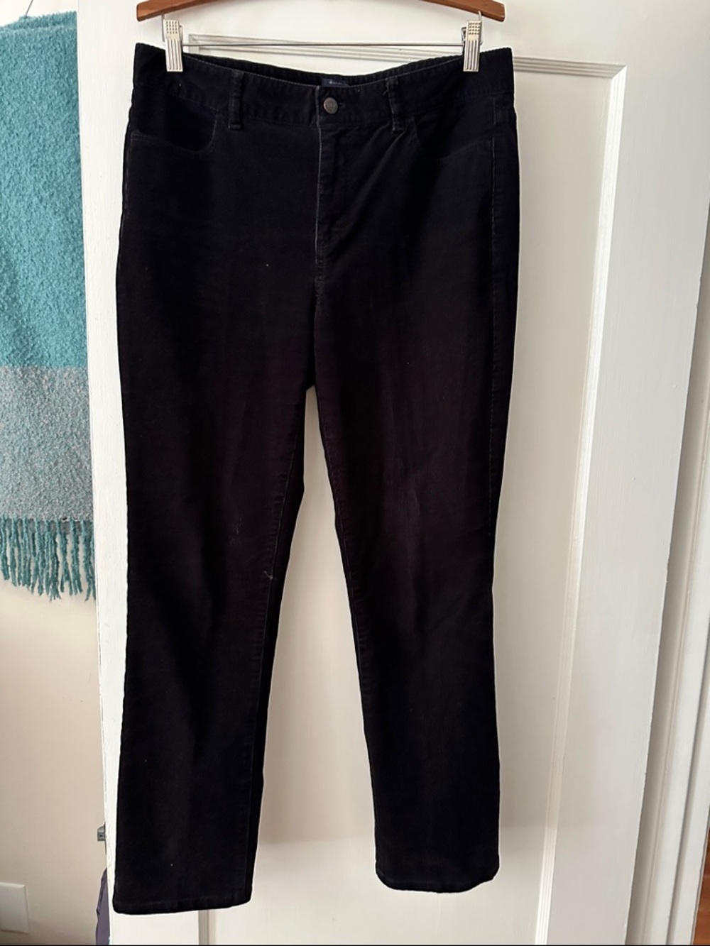 Talbots Heritage Classic Black Straight-Leg Corduroy Pants 10